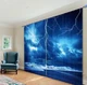 Sea Waves Lightning Ocean Scenery Blackout Curtain Bedroom 3D Window Curtains