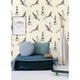 Sea vintage illustration Removable wallpaper black and yellow
