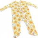 Milkberry Ruffle Sunflower Print Baby Footed Zipper Sleeper - Size 0-3M