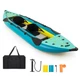 GYMAX Inflatable Kayak, 12.5Ft 507lbs Tandem Kayak with 2 Aluminum Paddles, 2...