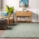 Rug Carpet Jute Sea Green Natural Handmade Braided Farmhouse Decor Rustic Modern