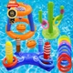 Gemle Pool Toys Games Set,Pool Basketball Hoop Large, 3 Set Water 