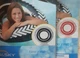 Sun & Sky 35 in / 89 cm Inflatable Tire Swim Ring Tube Wheel Red/ Black 4+ New
