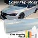 Laser Flip Gloss Sea Breeze Blue Metallic Rainbow Holographic Vinyl Wrap Sticker