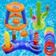 Gemle Pool Toys Games Set,Pool Basketball Hoop Large, 3 Set Water
