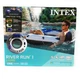 Intex River Run 1 Person Inflatable Water Tube Lounge Raft Blue White In Hand