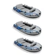 Intex Excursion Inflatable Rafting Fishing 4 Person Boat w/ Oars & Pump (3 Pack)