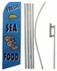 Fresh Sea Food Blue Swooper Feather Super Flag 16ft Flagpole Kit / Ground Spike