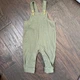 Cat & Jack Olive Green Ribbed Overalls, Cotton Blend, Size 0-3M