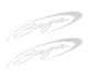 2pcs Vinyl Baja Boats Hull Stickers Replacement for Boat Outboard Motor White