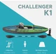 Intex Challenger K1 Inflatable Single Person Kayak Set and Accessory Kit w/ Pump