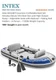Intex Excursion 4 Inflatable Rafting Fishing 4 Person Boat Set - 68324EP