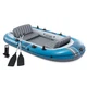 INTEX Excursion 4 Inflatable Boat Set w/54" Oars, Pump, & Rod Holders (Open Box)