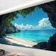 Large Cave Sea White Clouds Tapestry Wall Hanging Backdrop Background Cloth Gift