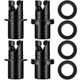 Riakrum 4 Pcs Inflatable Kayak Pump Adapter Compatible with Halkey Black