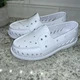 SPERRY Womens White Lightweight Portholes Authentic Toe Slip On Boat Shoes 8  M